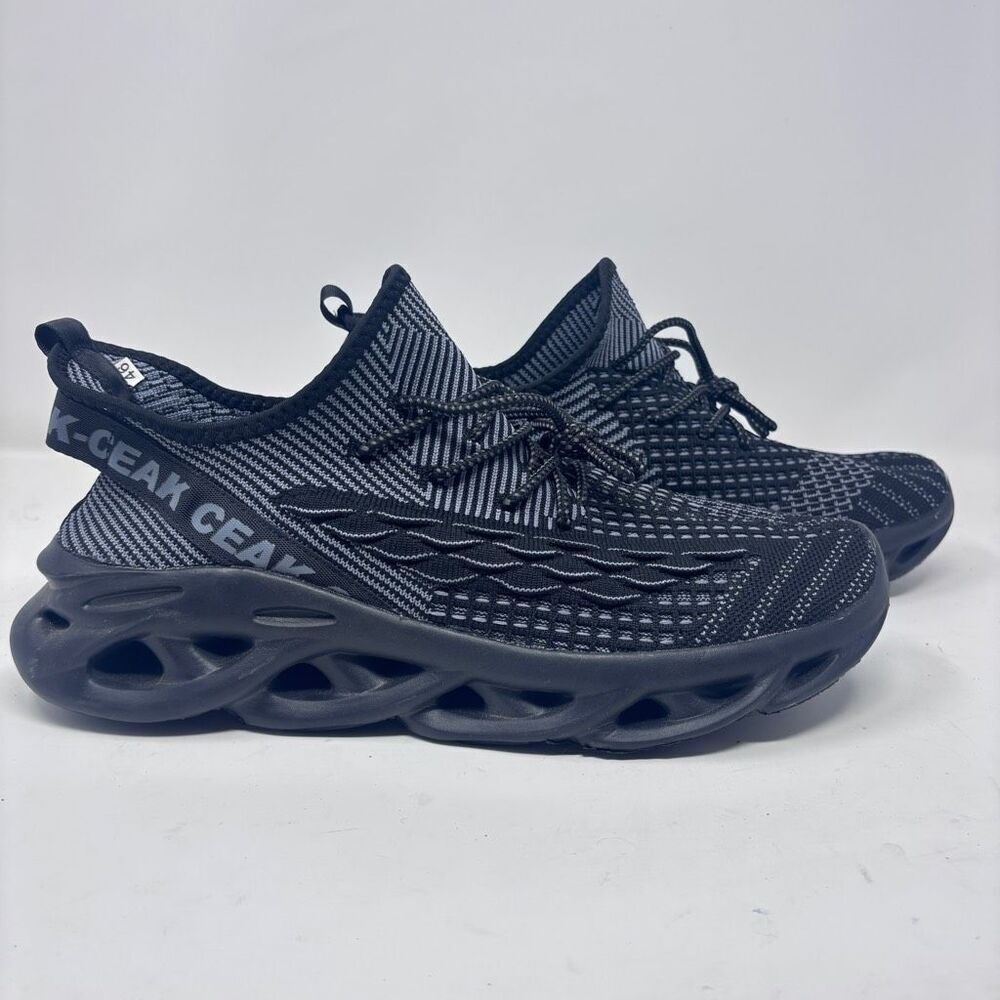 Jakcuz Men's Lightweight Walking Shoes Mesh Fish Scale Pattern Fashion Sneakers
